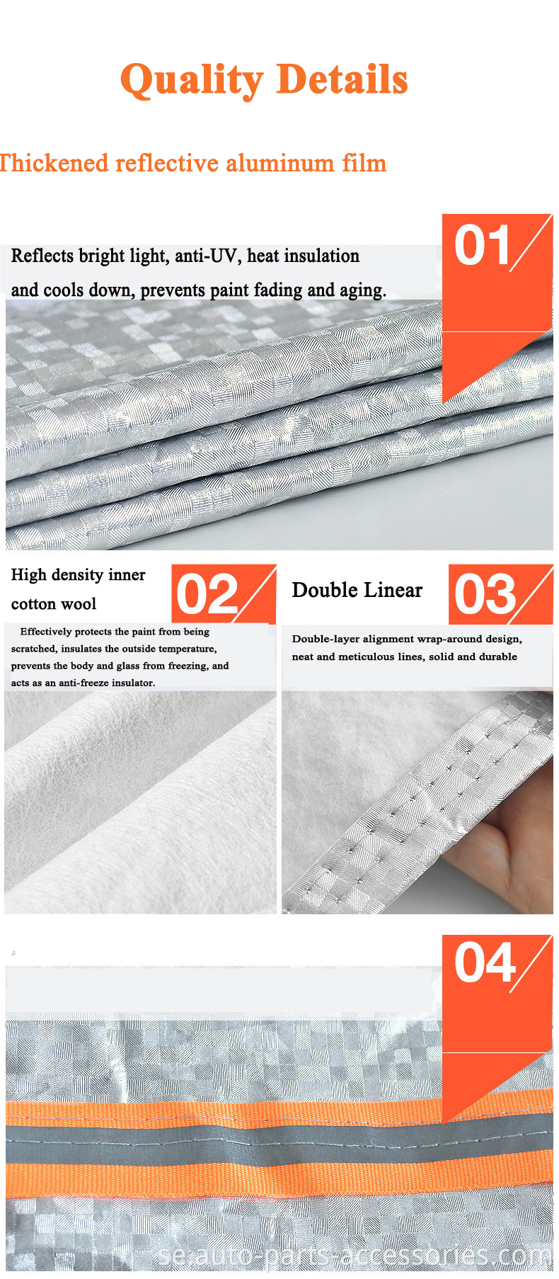 Polyester 190t billigt grossistpris Silverbelagd kinesisk skoterskydd Set vattentätt UV -skydd